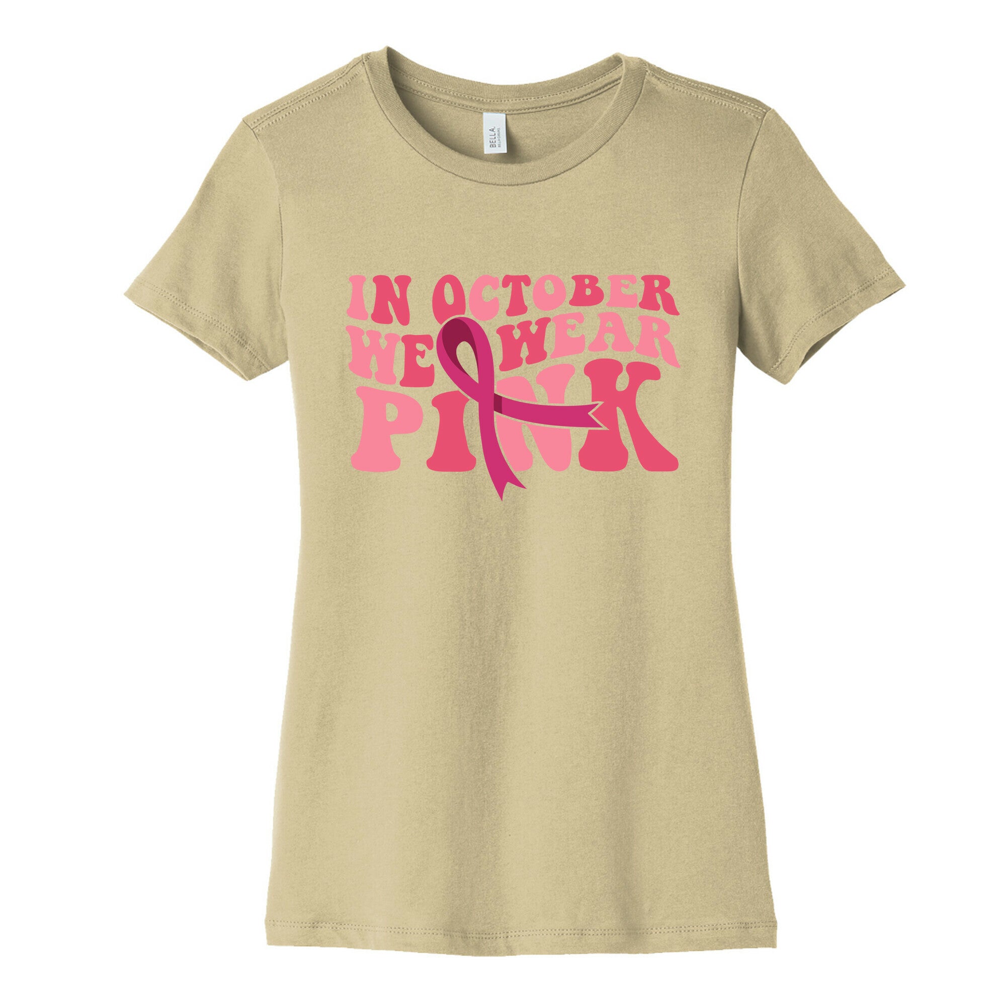 Pink Ribbon Breast Cancer Awareness Womens Cotton Tee